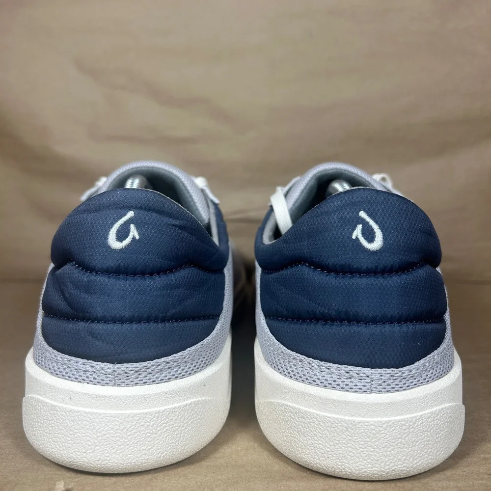 Olukai Punini Sneakers Mens 11 Grey Solid Mesh Suede Low Top Drop-In Heel 10514